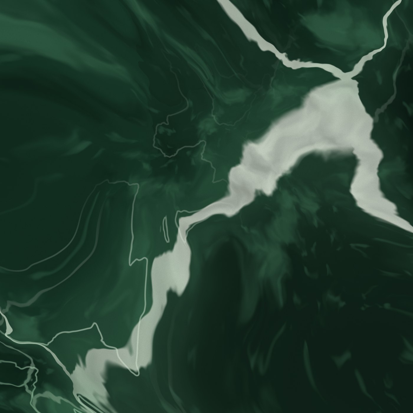 Close view of Verde Alpi: a white calcite vein crossing dark green serpentine